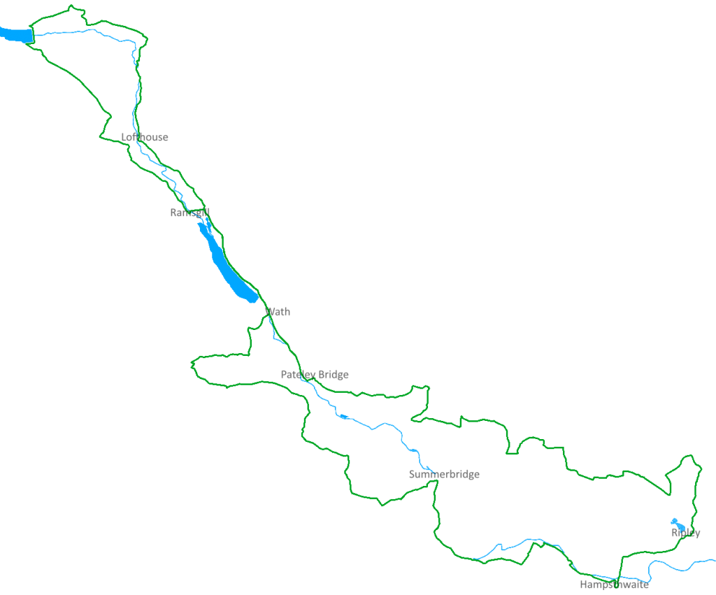 Overview map of the Nidderdale Way circular walking route